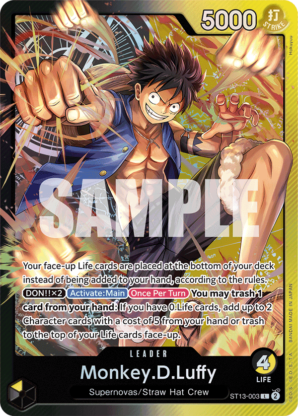 Monkey D. Luffy ST13-003, Ultra Deck The Three Brothers Leader, One Piece Card Game