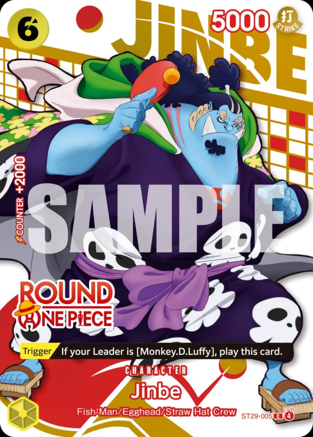 Jinbe — Round1 × One Piece Card Game exclusive promo design