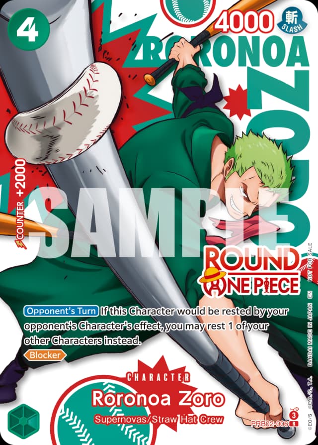 Roronoa Zoro — Round1 × One Piece Card Game exclusive promo design