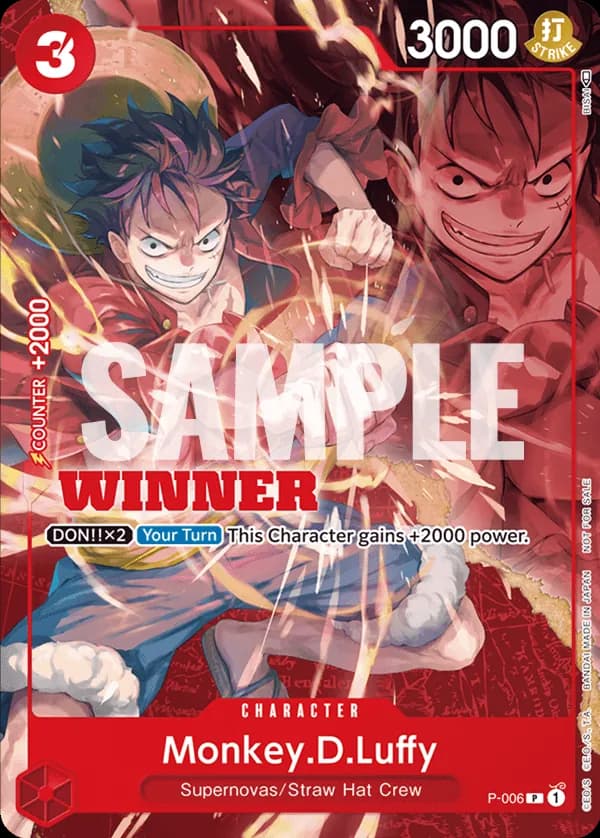 Monkey.D.Luffy P-006 WINNER promo, One Piece Card Game