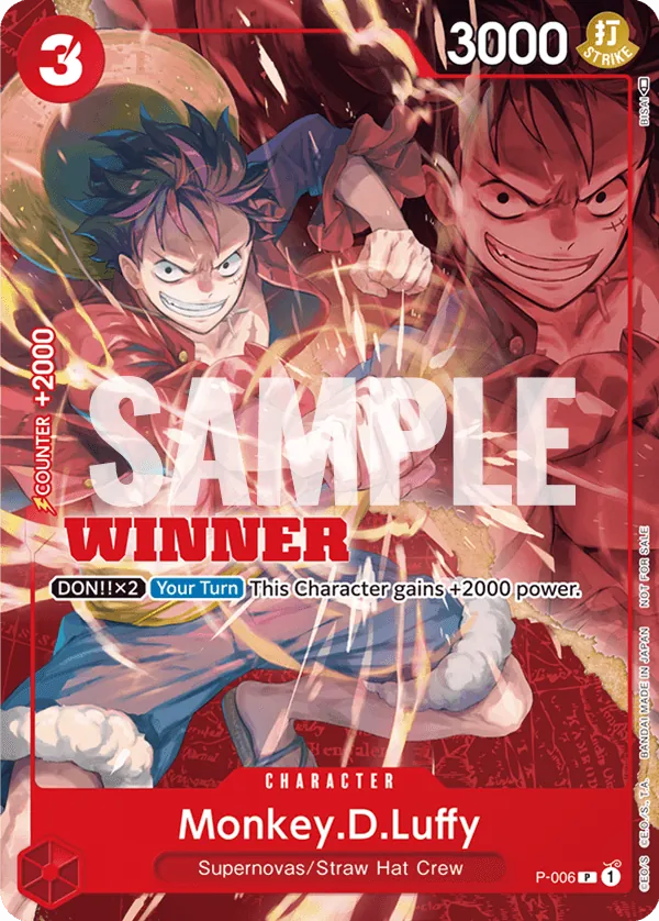 Monkey D. Luffy (WINNER · Winner Pack Vol. 1) (P-006) P from Winner Pack Vol. 1 · English — rated Buy, medium conviction